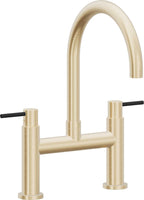 California Faucets Corsano Llave de Cocina Tipo Puente Contemporanea - Pico en Arco - Latón Satinado