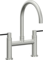California Faucets Corsano Llave de Cocina Tipo Puente Contemporanea - Pico en Arco - Cromo Satinado