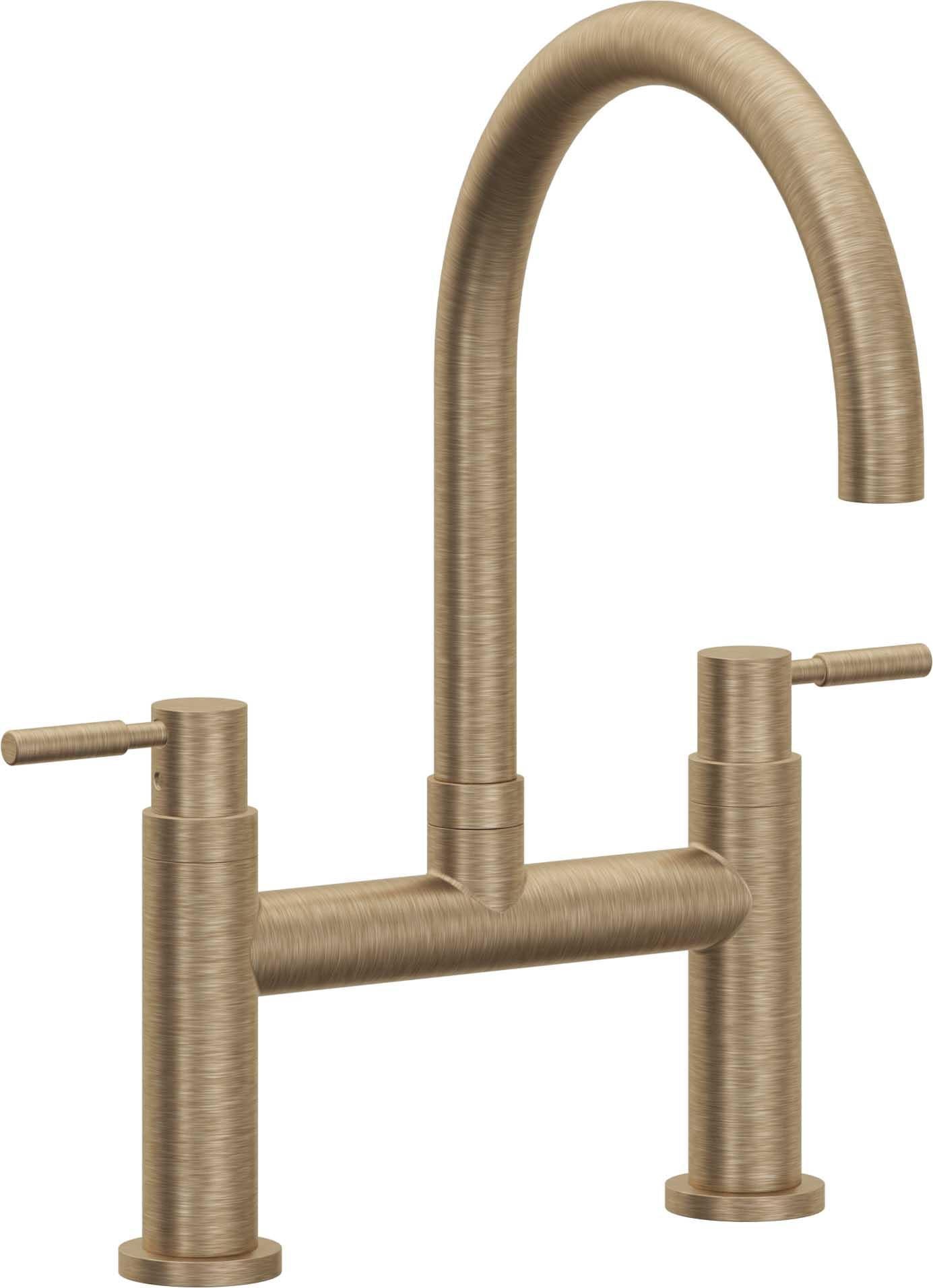 California Faucets Corsano Llave de Cocina Tipo Puente Contemporanea - Pico en Arco - Latón Antiguo Mate