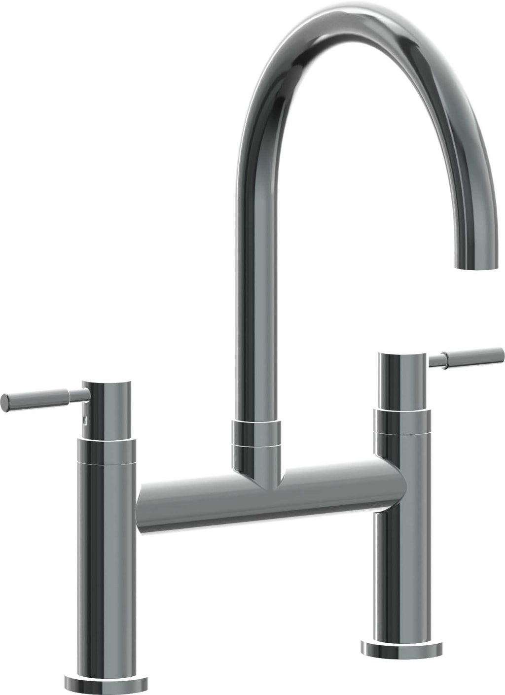 California Faucets Corsano Llave de Cocina Tipo Puente Contemporanea - Pico en Arco - Níquel Negro