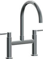 California Faucets Corsano Llave de Cocina Tipo Puente Contemporanea - Pico en Arco - Níquel Negro