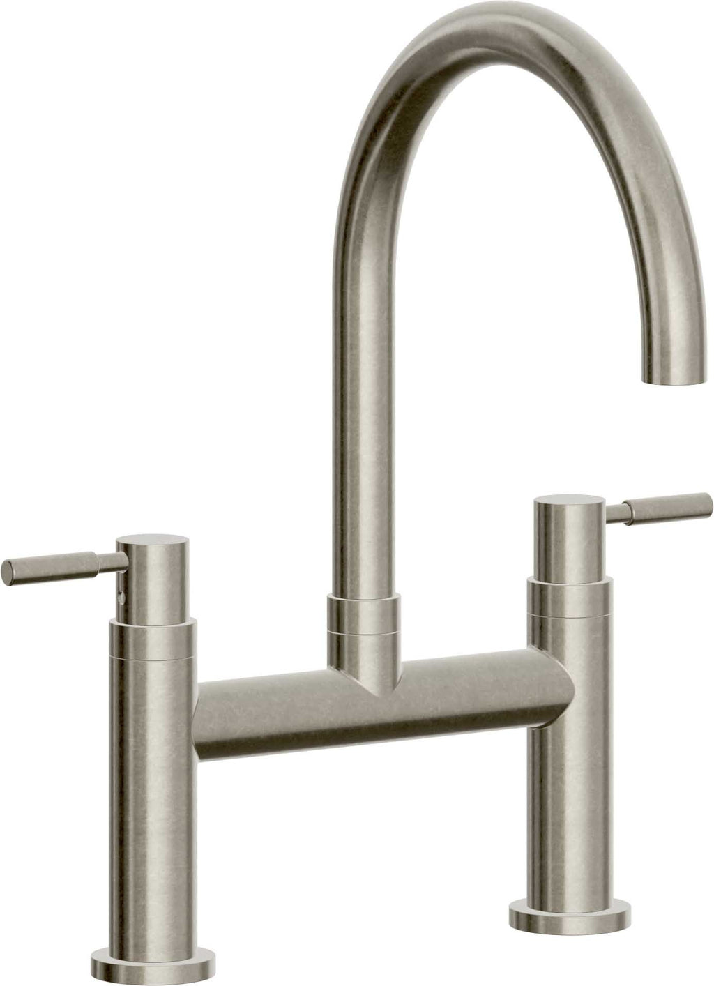 California Faucets Corsano Llave de Cocina Tipo Puente Contemporanea - Pico en Arco - Níquel Bruñido