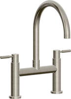 California Faucets Corsano Llave de Cocina Tipo Puente Contemporanea - Pico en Arco - Níquel Bruñido