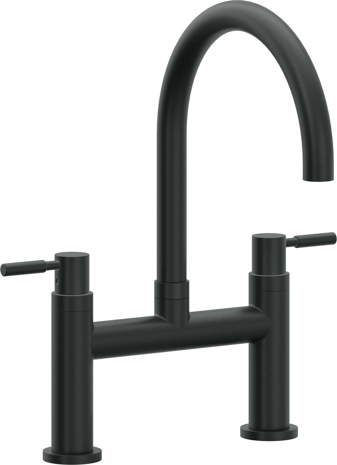 California Faucets Corsano Llave de Cocina Tipo Puente Contemporanea - Pico en Arco - Carbón