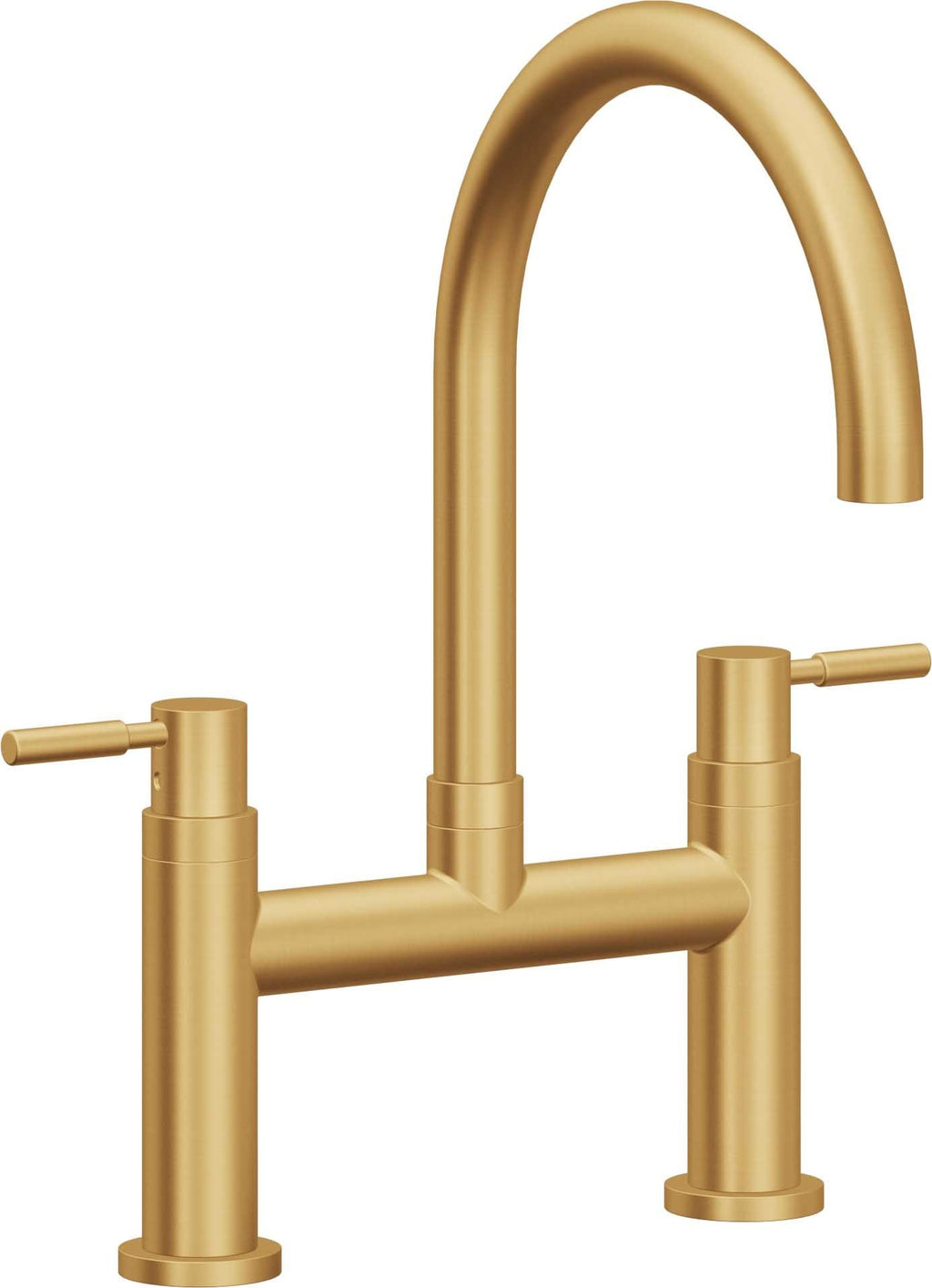 California Faucets Corsano Llave de Cocina Tipo Puente Contemporanea - Pico en Arco - Oro Satinado de por Vida