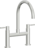California Faucets Corsano Llave de Cocina Tipo Puente Contemporanea - Pico en Arco - Cromo Pulido