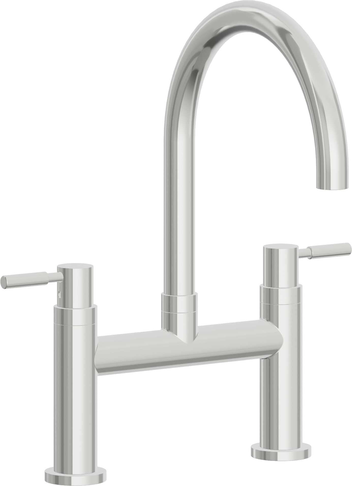 California Faucets Corsano Llave de Cocina Tipo Puente Contemporanea - Pico en Arco - Cromo Pulido