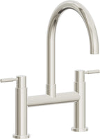 California Faucets Corsano Llave de Cocina Tipo Puente Contemporanea - Pico en Arco - Níquel Pulido