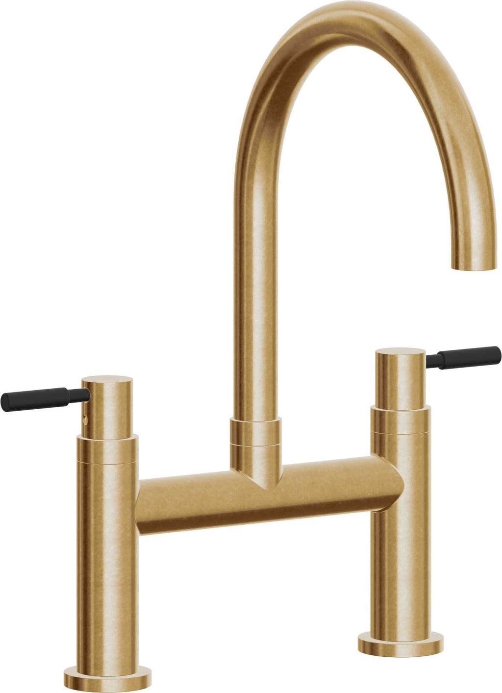 California Faucets Corsano Llave de Cocina Tipo Puente Contemporanea - Pico en Arco - Latón Bruñido