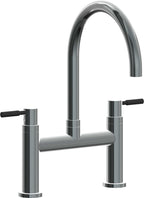 California Faucets Corsano Llave de Cocina Tipo Puente Contemporanea - Pico en Arco - Níquel Negro