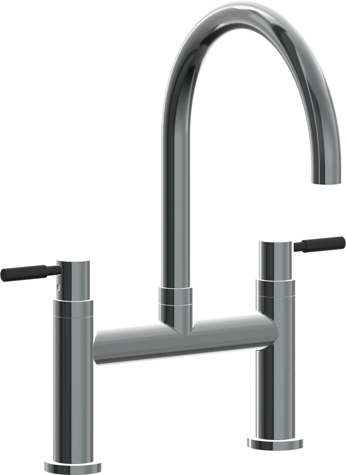 California Faucets Corsano Llave de Cocina Tipo Puente Contemporanea - Pico en Arco - Níquel Negro