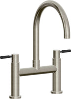 California Faucets Corsano Llave de Cocina Tipo Puente Contemporanea - Pico en Arco - Níquel Bruñido