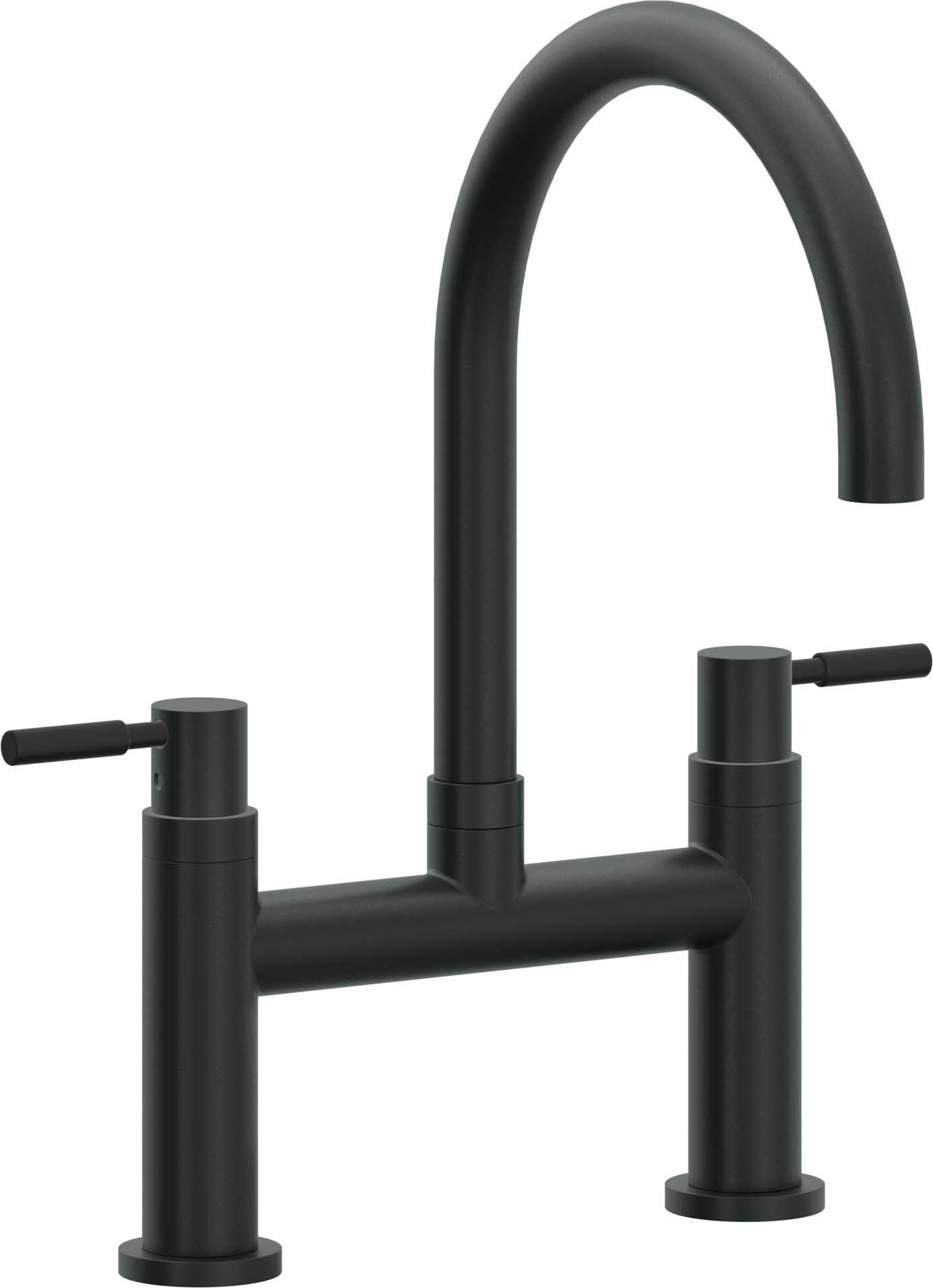 California Faucets Corsano Llave de Cocina Tipo Puente Contemporanea - Pico en Arco - Carbón