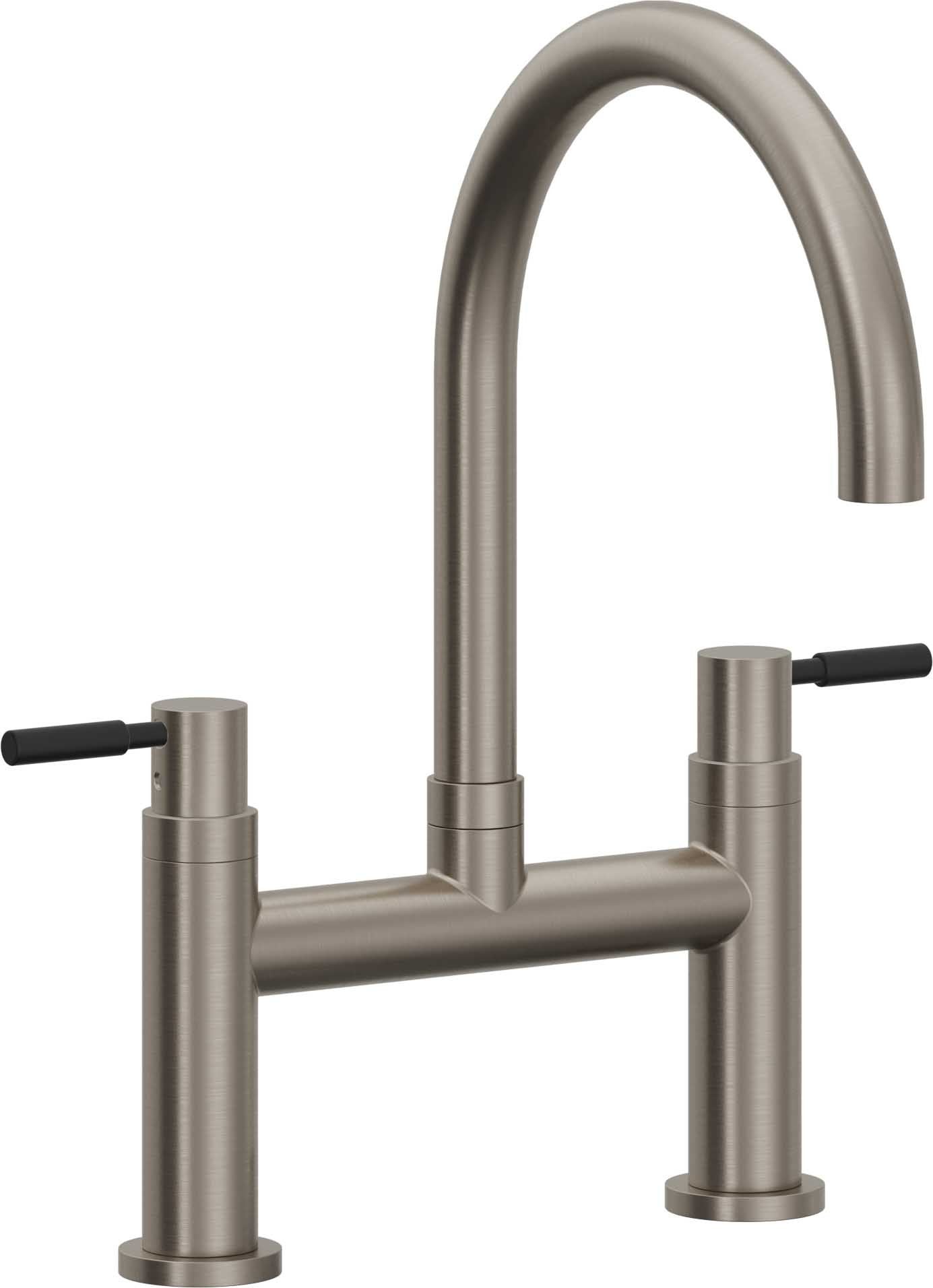 California Faucets Corsano Llave de Cocina Tipo Puente Contemporanea - Pico en Arco - Grafito