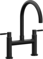 California Faucets Corsano Llave de Cocina Tipo Puente Contemporanea - Pico en Arco - Negro Mate