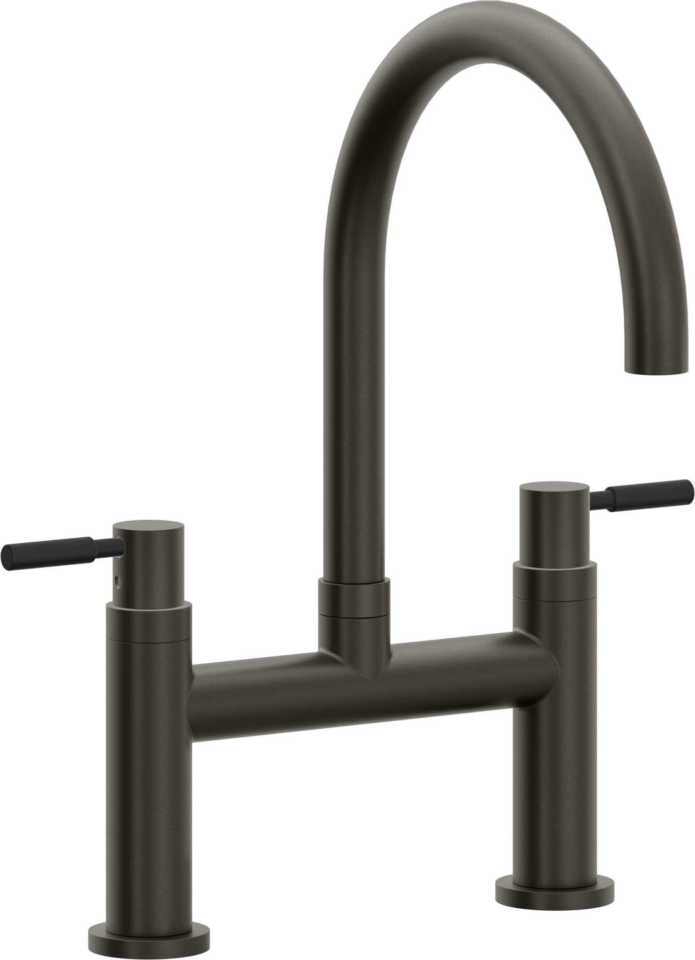 California Faucets Corsano Llave de Cocina Tipo Puente Contemporanea - Pico en Arco - Bronce Oscuro