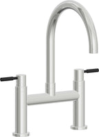 California Faucets Corsano Llave de Cocina Tipo Puente Contemporanea - Pico en Arco - Cromo Pulido