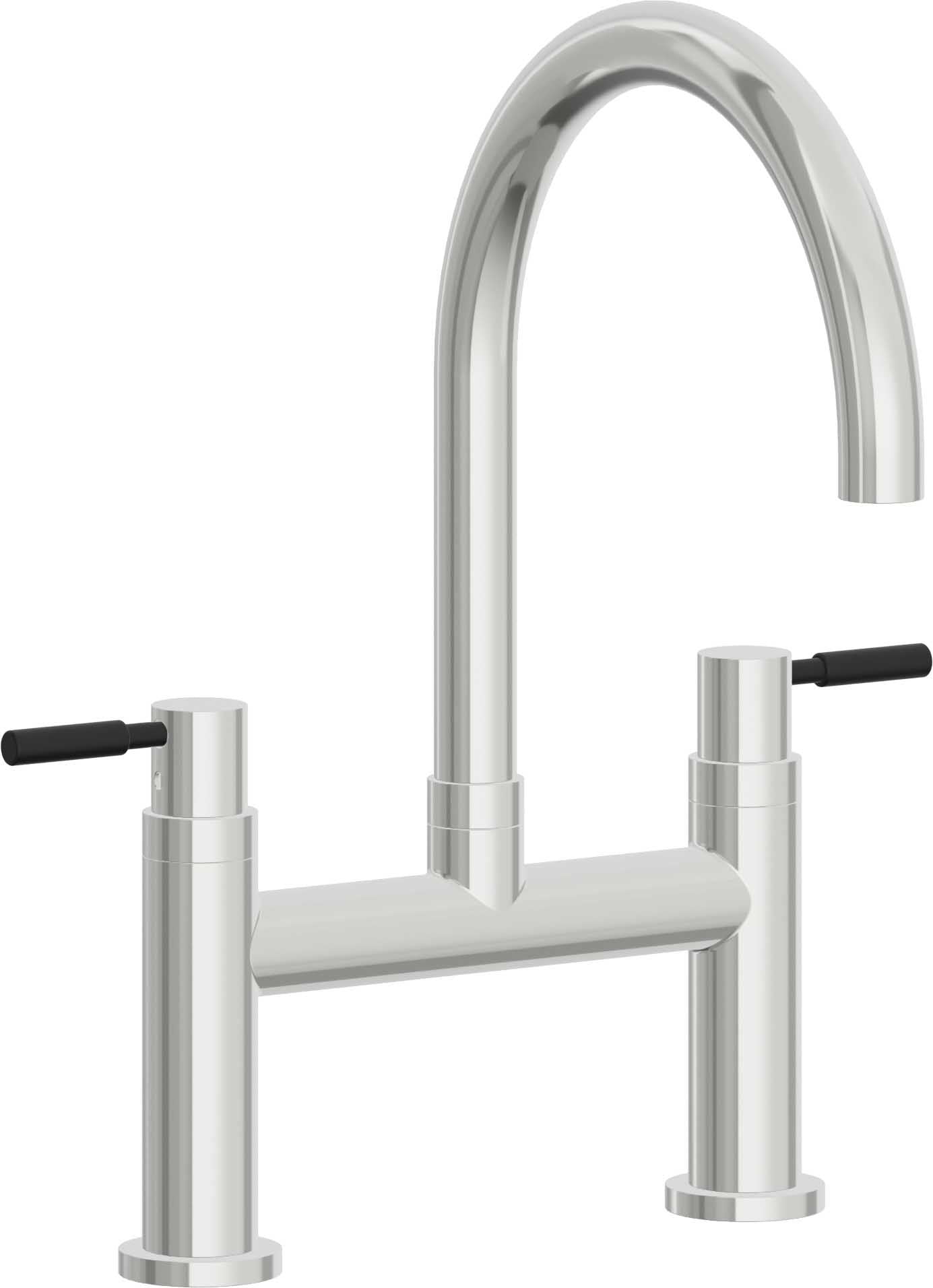 California Faucets Corsano Llave de Cocina Tipo Puente Contemporanea - Pico en Arco - Cromo Pulido