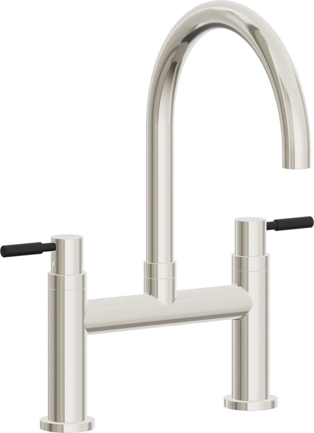 California Faucets Corsano Llave de Cocina Tipo Puente Contemporanea - Pico en Arco - Níquel Pulido