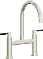 California Faucets Corsano Llave de Cocina Tipo Puente Contemporanea - Pico en Arco - Níquel Pulido