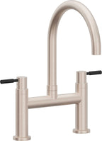California Faucets Corsano Llave de Cocina Tipo Puente Contemporanea - Pico en Arco - Níquel Satinado