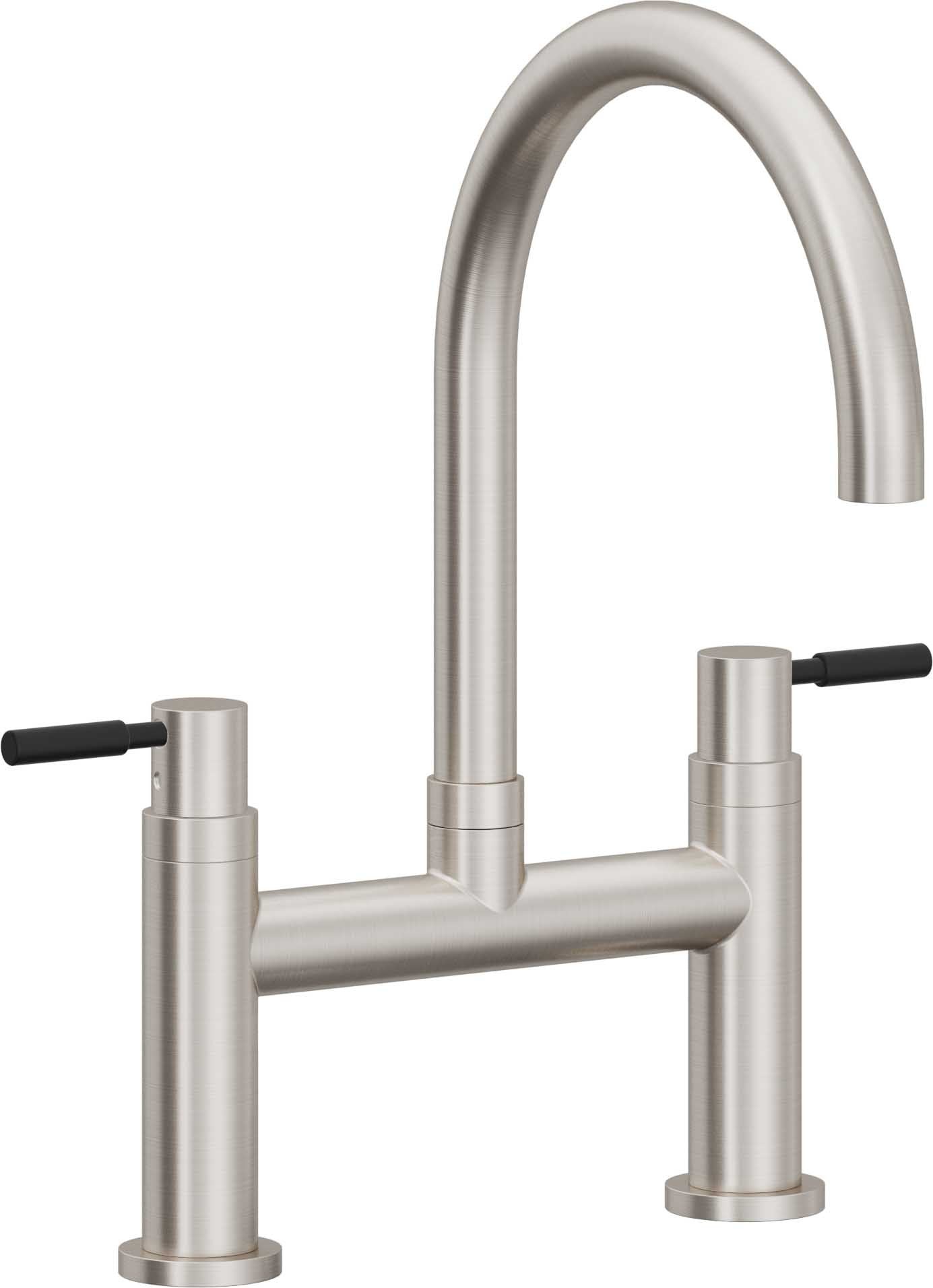 California Faucets Corsano Llave de Cocina Tipo Puente Contemporanea - Pico en Arco - Acero Inoxidable Ultra