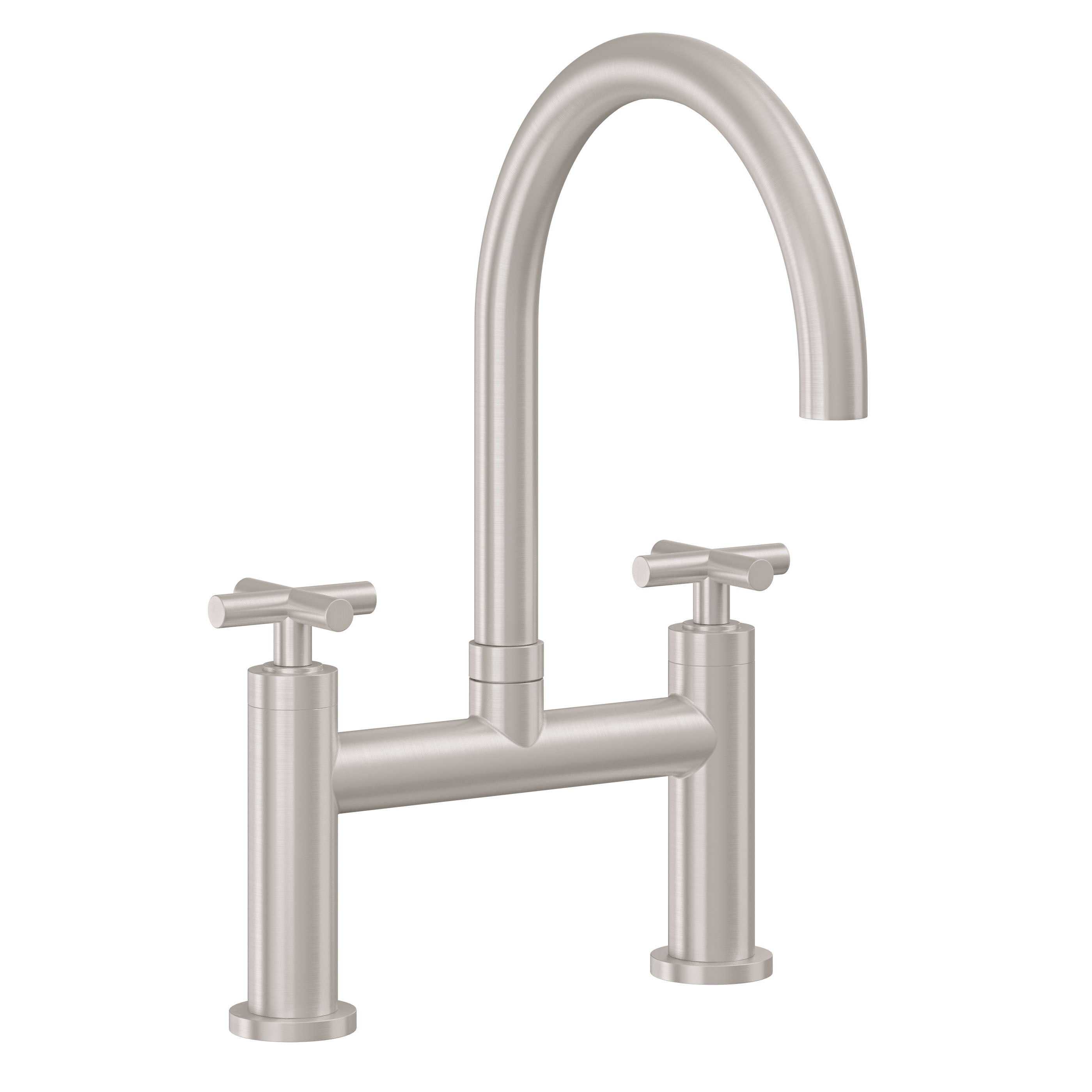 California Faucets Corsano Llave de Cocina Tipo Puente Contemporanea - Pico en Arco - Níquel Satinado