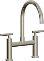 California Faucets Corsano Llave de Cocina Tipo Puente Contemporanea - Pico en Arco - Níquel Bruñido
