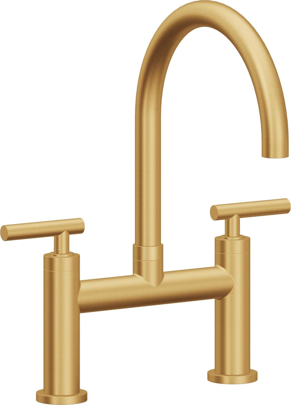 California Faucets Corsano Llave de Cocina Tipo Puente Contemporanea - Pico en Arco - Oro Satinado de por Vida