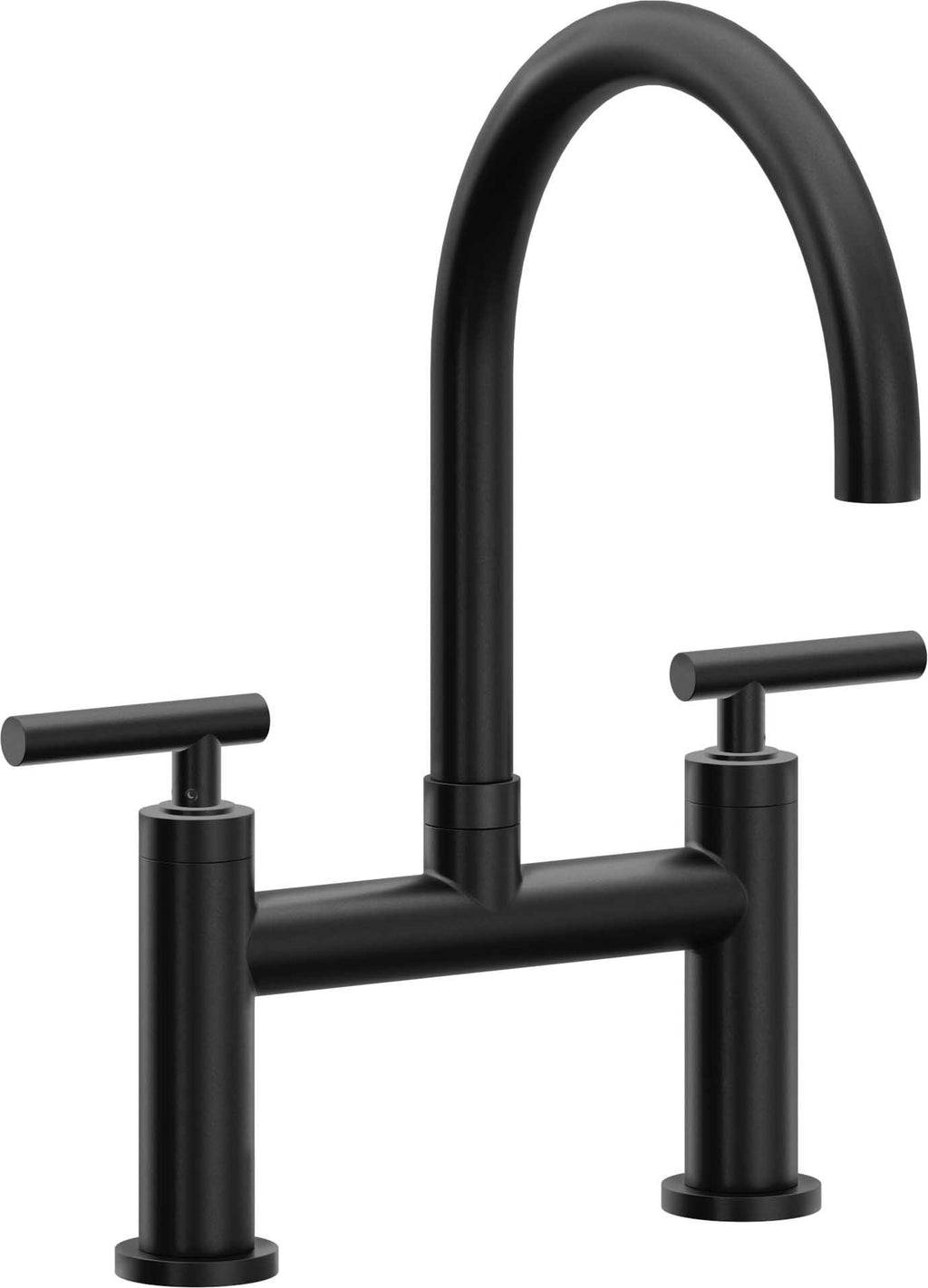California Faucets Corsano Llave de Cocina Tipo Puente Contemporanea - Pico en Arco - Negro Mate