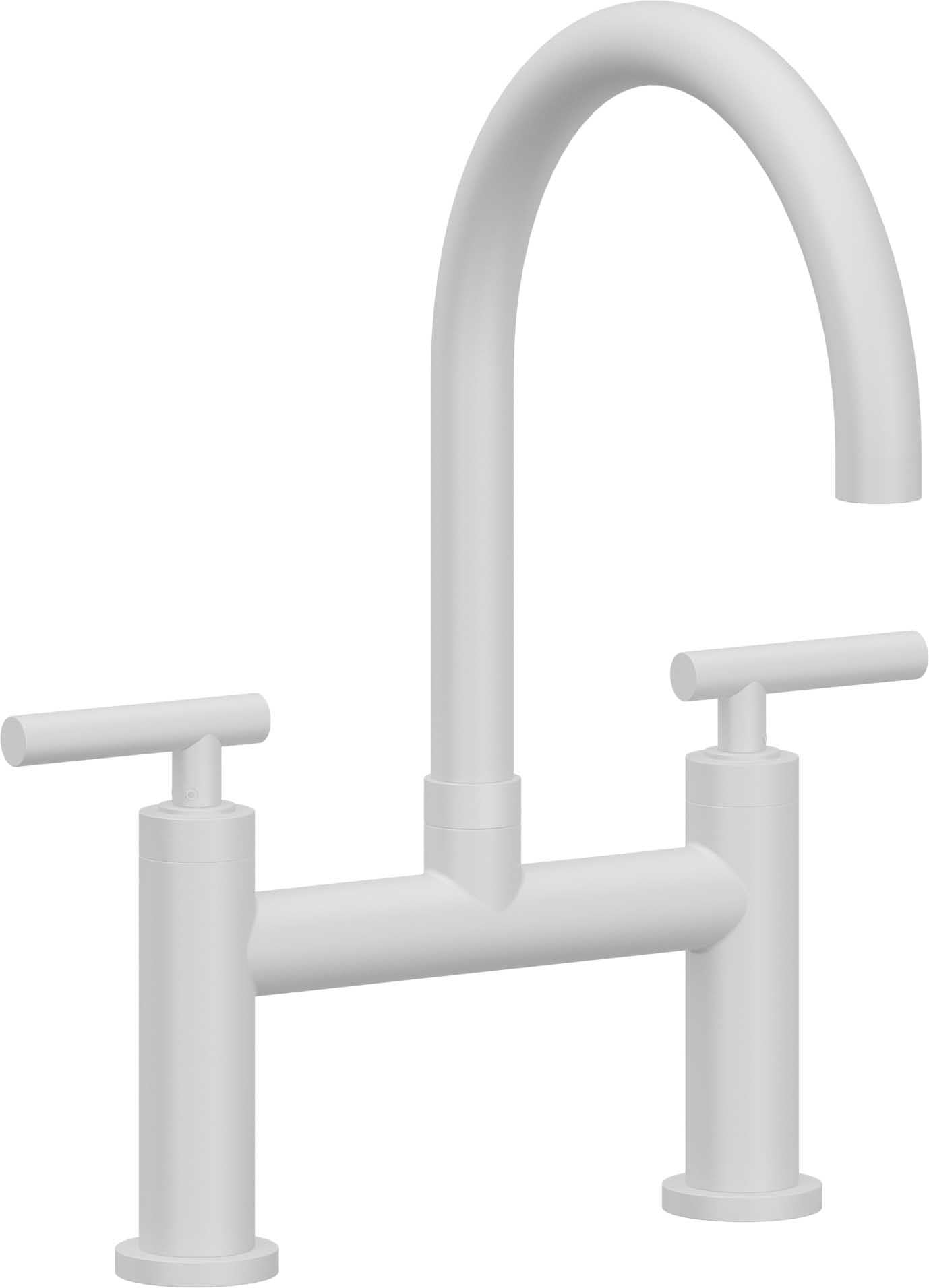 California Faucets Corsano Llave de Cocina Tipo Puente Contemporanea - Pico en Arco - Blanco Mate