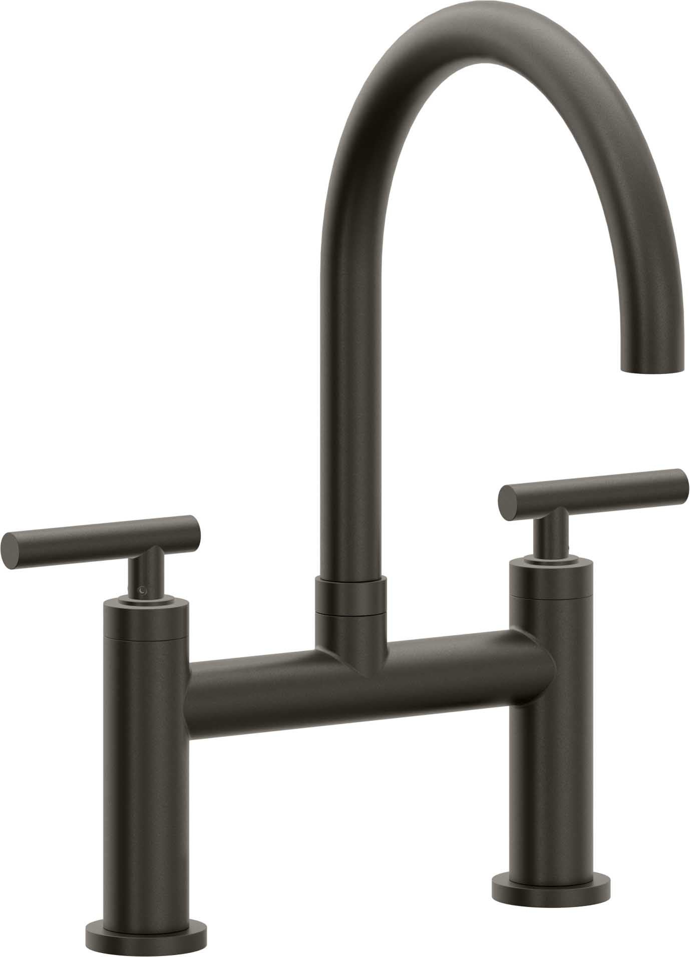 California Faucets Corsano Llave de Cocina Tipo Puente Contemporanea - Pico en Arco - Bronce Oscuro