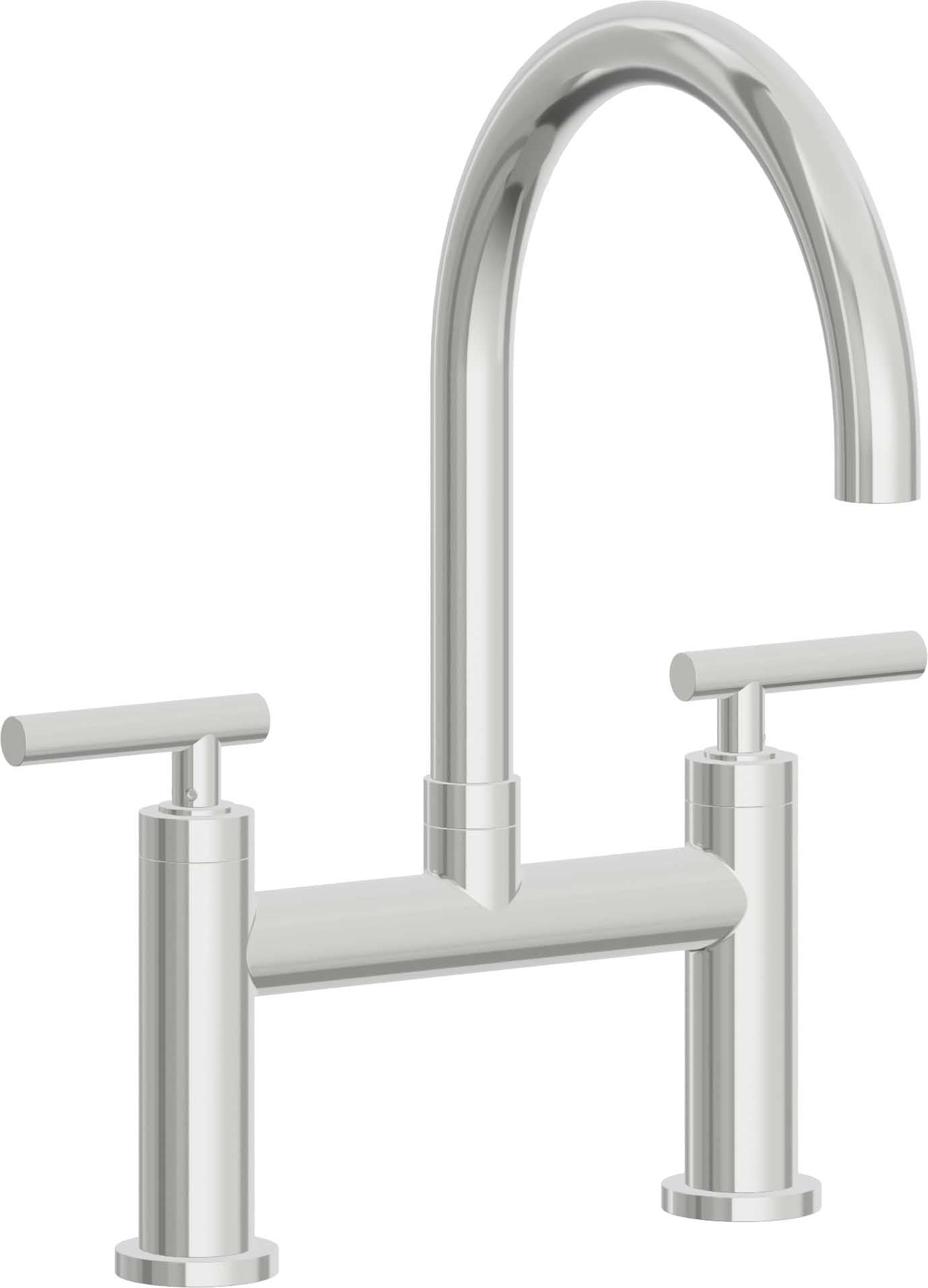 California Faucets Corsano Llave de Cocina Tipo Puente Contemporanea - Pico en Arco - Cromo Pulido