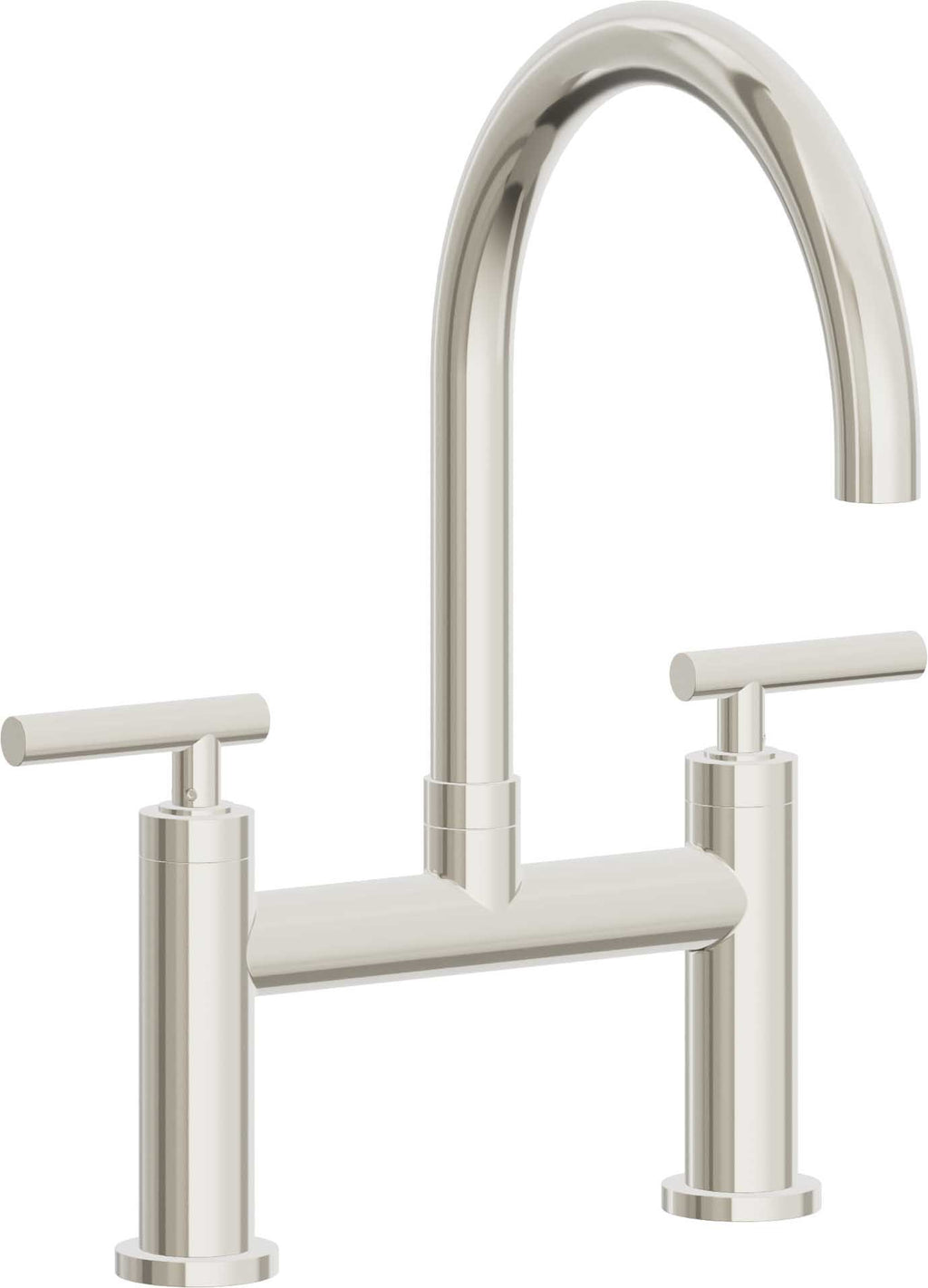 California Faucets Corsano Llave de Cocina Tipo Puente Contemporanea - Pico en Arco - Níquel Pulido