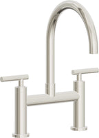California Faucets Corsano Llave de Cocina Tipo Puente Contemporanea - Pico en Arco - Níquel Pulido