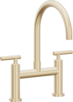 California Faucets Corsano Llave de Cocina Tipo Puente Contemporanea - Pico en Arco - Latón Satinado