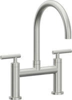 California Faucets Corsano Llave de Cocina Tipo Puente Contemporanea - Pico en Arco - Cromo Satinado