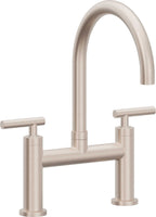 California Faucets Corsano Llave de Cocina Tipo Puente Contemporanea - Pico en Arco - Níquel Satinado
