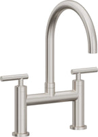 California Faucets Corsano Llave de Cocina Tipo Puente Contemporanea - Pico en Arco - Acero Inoxidable Ultra