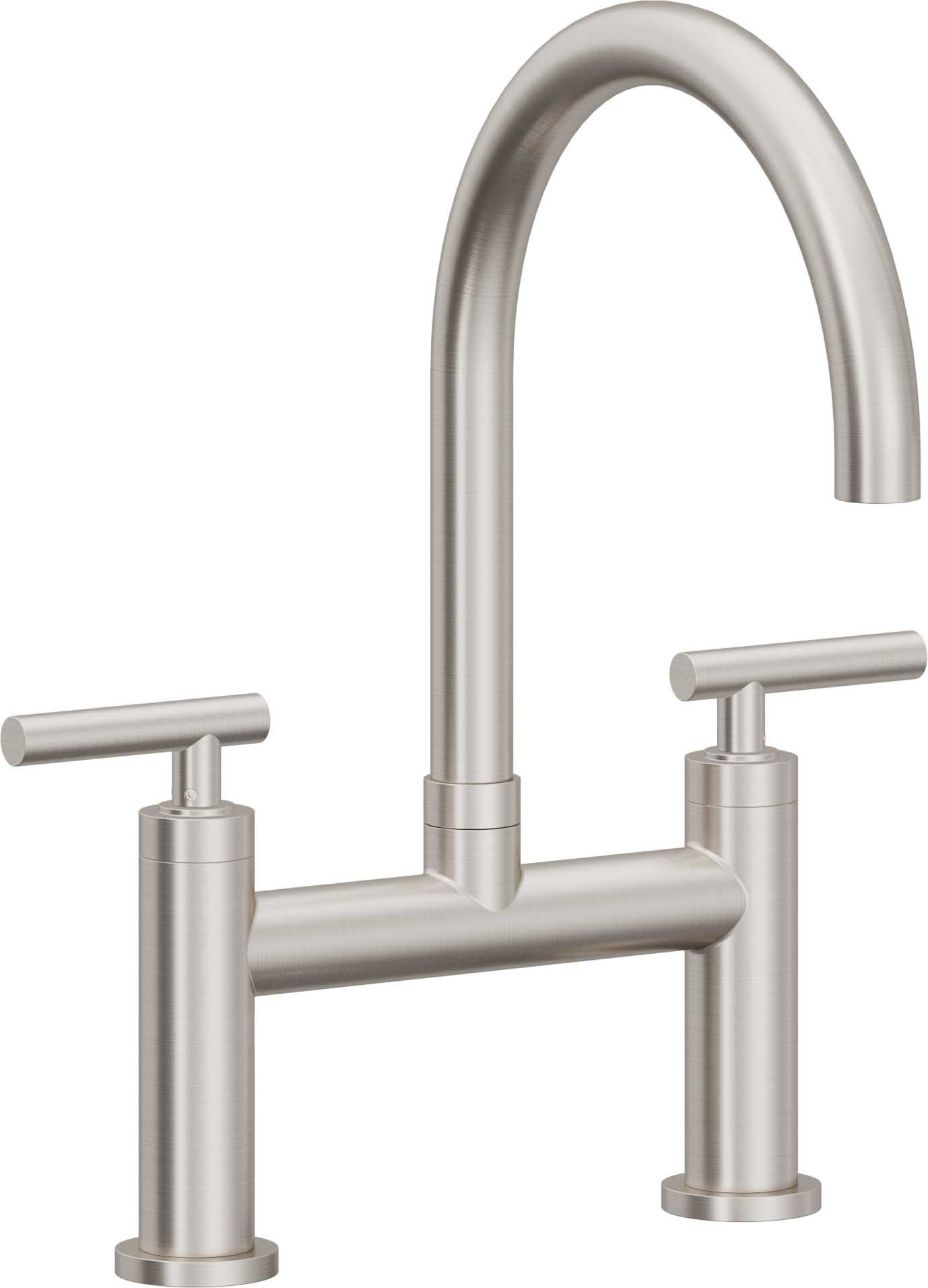 California Faucets Corsano Llave de Cocina Tipo Puente Contemporanea - Pico en Arco - Acero Inoxidable Ultra