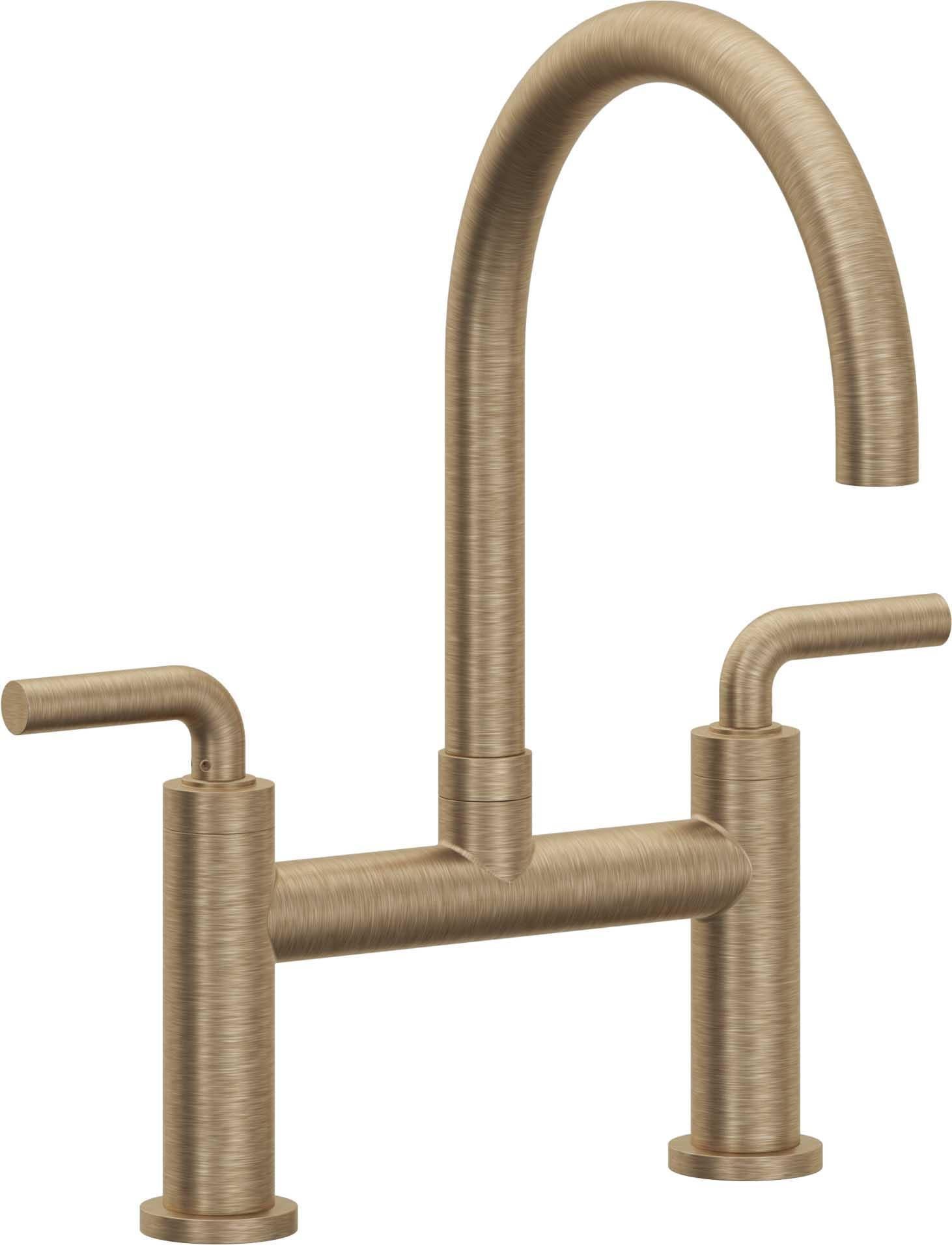 California Faucets Corsano Llave de Cocina Tipo Puente Contemporanea - Pico en Arco - Latón Antiguo Mate
