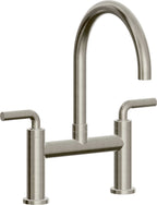 California Faucets Corsano Llave de Cocina Tipo Puente Contemporanea - Pico en Arco - Níquel Bruñido