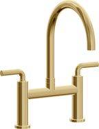 California Faucets Corsano Llave de Cocina Tipo Puente Contemporanea - Pico en Arco - Oro Francés