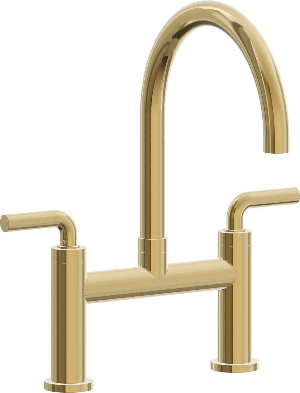 California Faucets Corsano Llave de Cocina Tipo Puente Contemporanea - Pico en Arco - Oro Pulido de por Vida