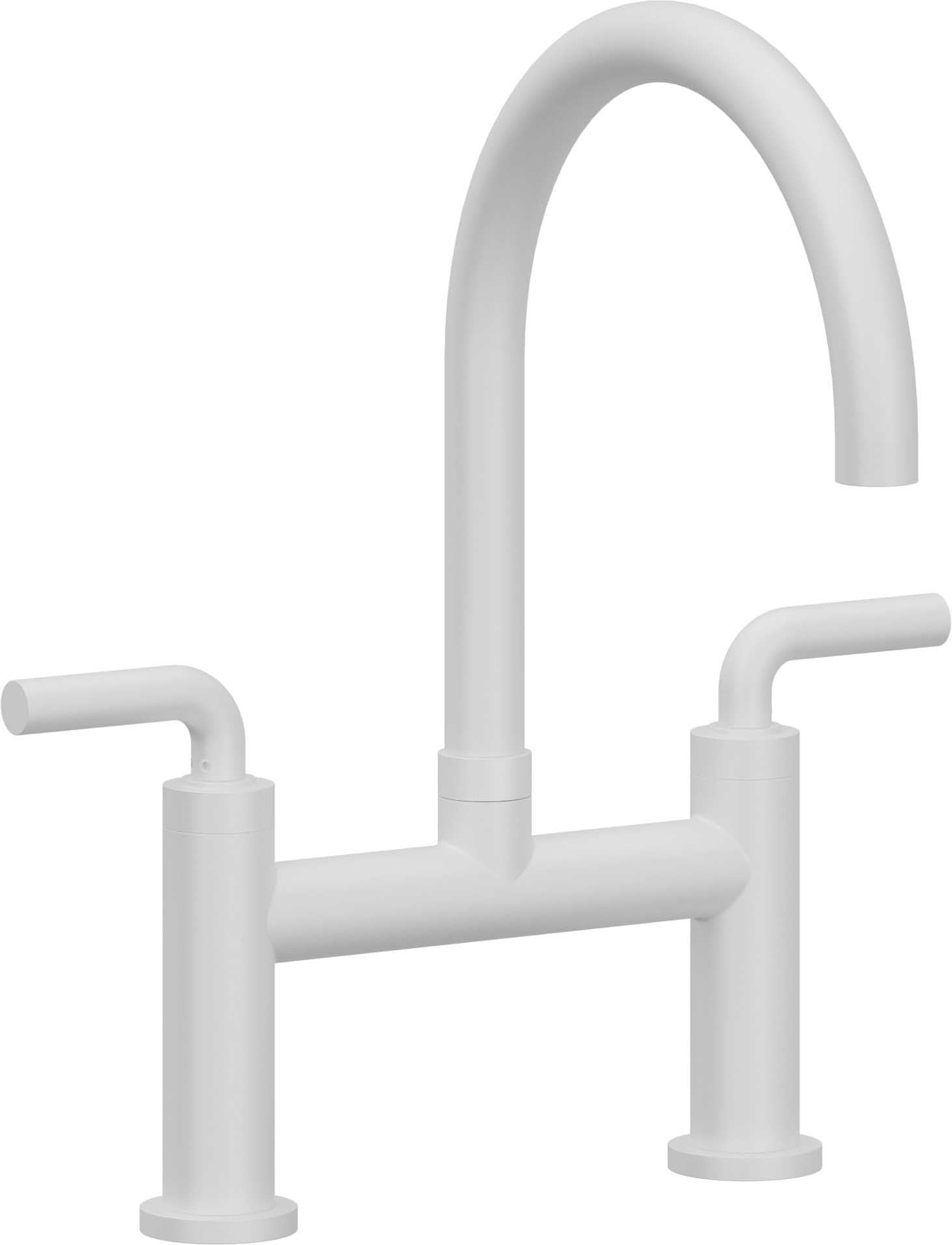 California Faucets Corsano Llave de Cocina Tipo Puente Contemporanea - Pico en Arco - Blanco Mate