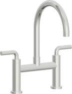 California Faucets Corsano Llave de Cocina Tipo Puente Contemporanea - Pico en Arco - Cromo Pulido