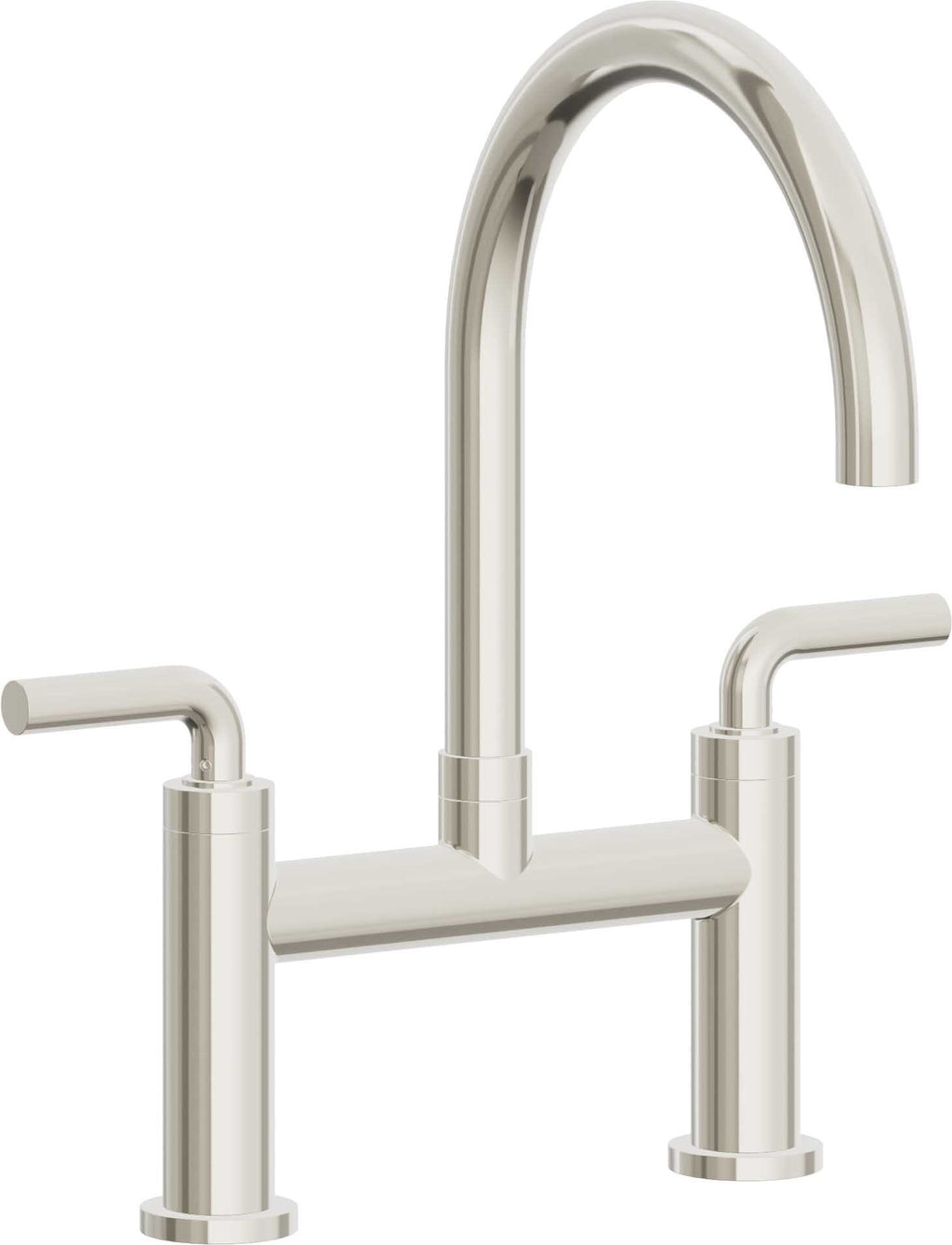 California Faucets Corsano Llave de Cocina Tipo Puente Contemporanea - Pico en Arco - Níquel Pulido