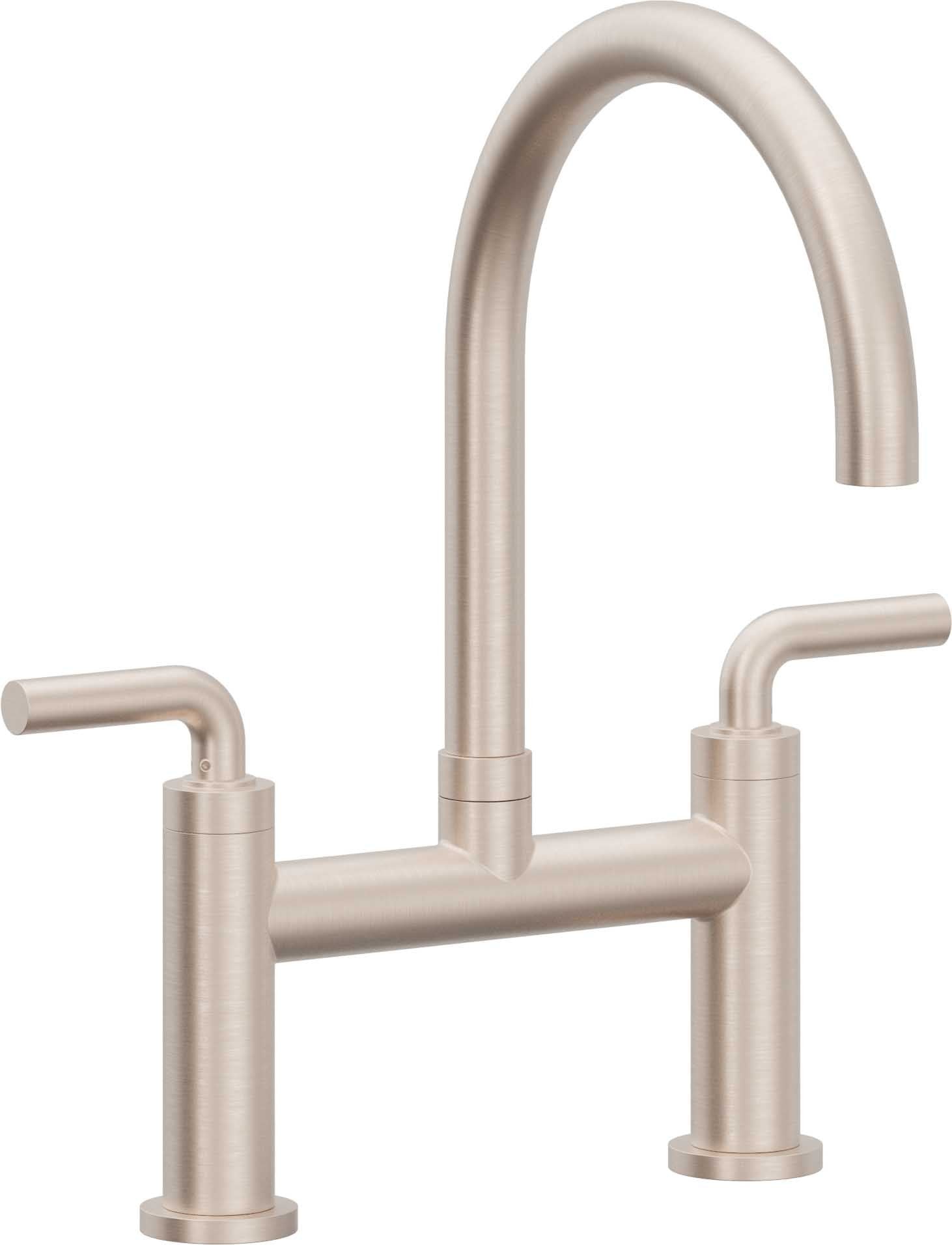 California Faucets Corsano Llave de Cocina Tipo Puente Contemporanea - Pico en Arco - Níquel Satinado
