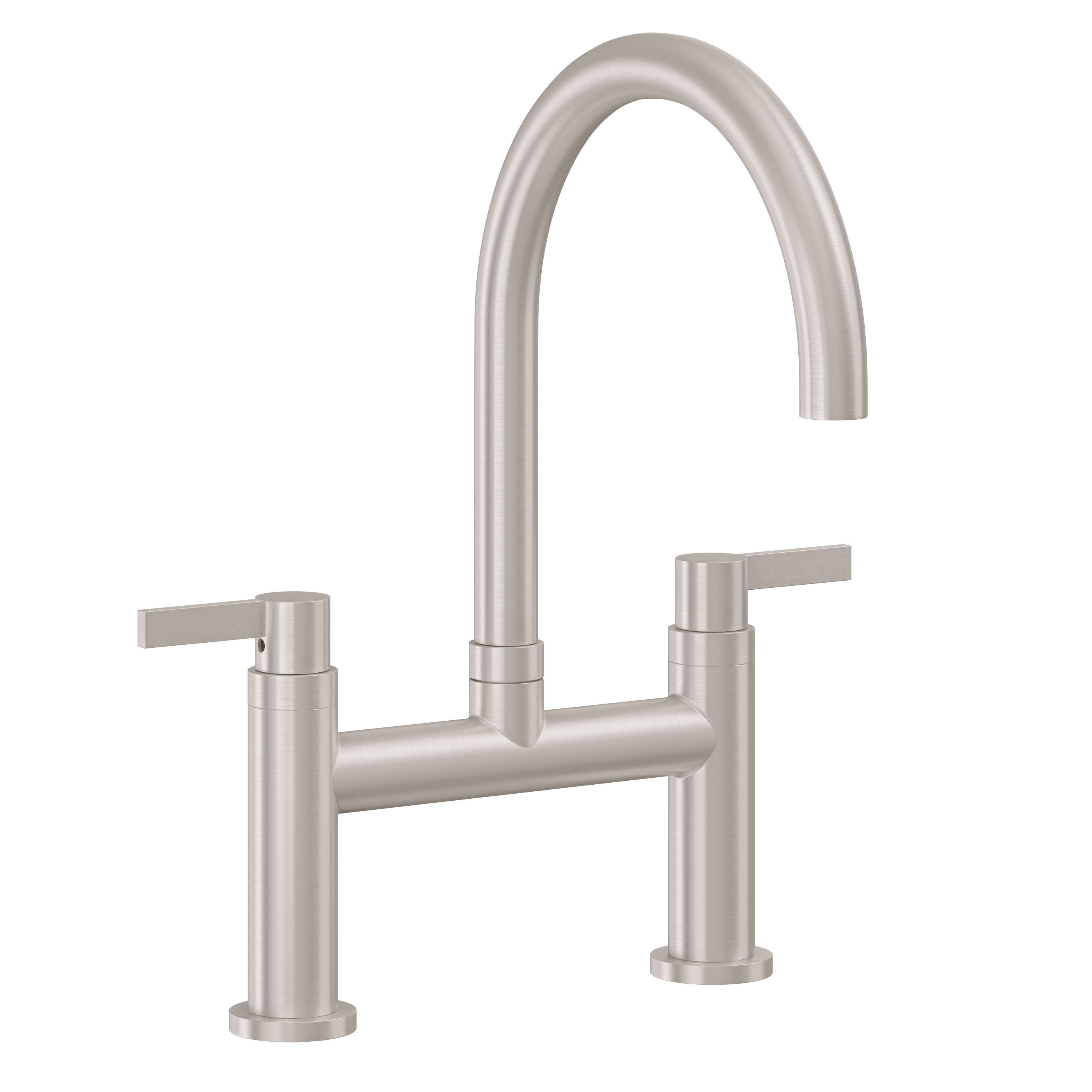 California Faucets Corsano Llave de Cocina Tipo Puente Contemporanea - Pico en Arco - Níquel Satinado