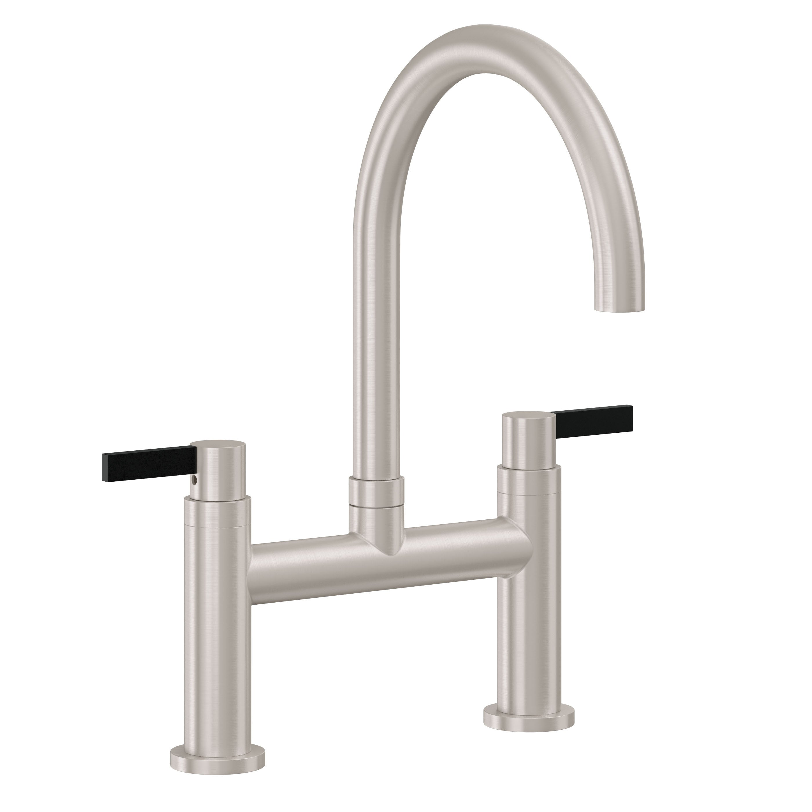 California Faucets Corsano Llave de Cocina Tipo Puente Contemporanea - Pico en Arco - Níquel Satinado